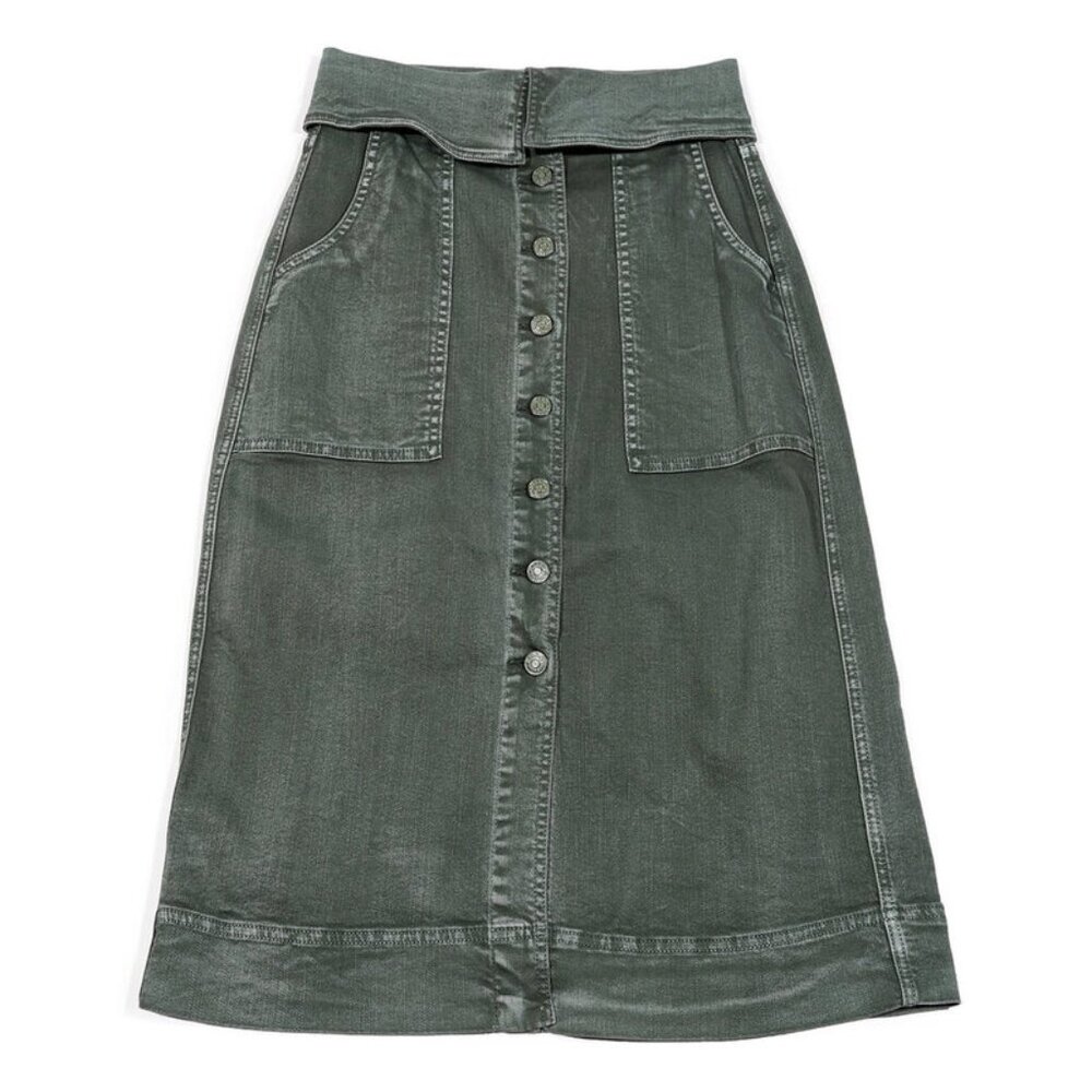 ULLA JOHNSON Andi Skirt in Washed Army Green – Size 6